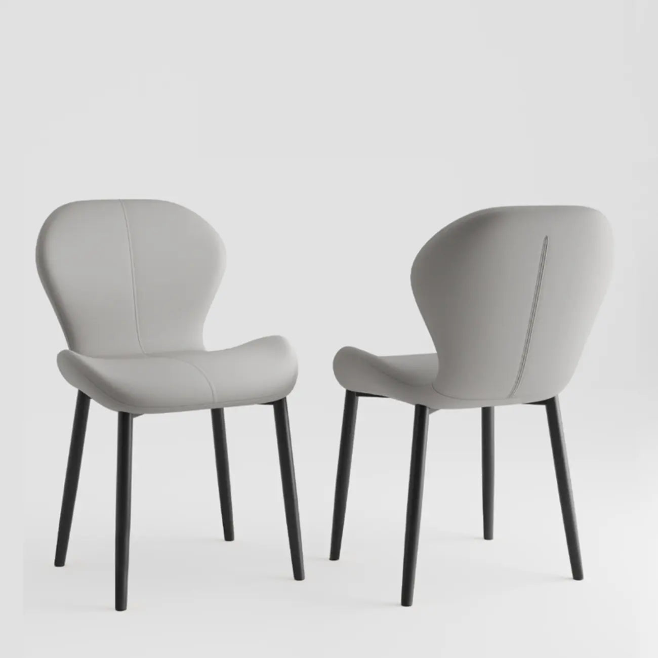 Modern Wingback Faux Leather Upholstered Dining Chair
