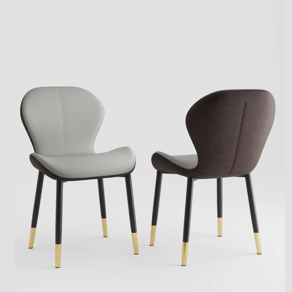 Modern Wingback Faux Leather Upholstered Dining Chair