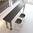 Luxury Black Metal Height Bar Table with Golden Legs for 8 People