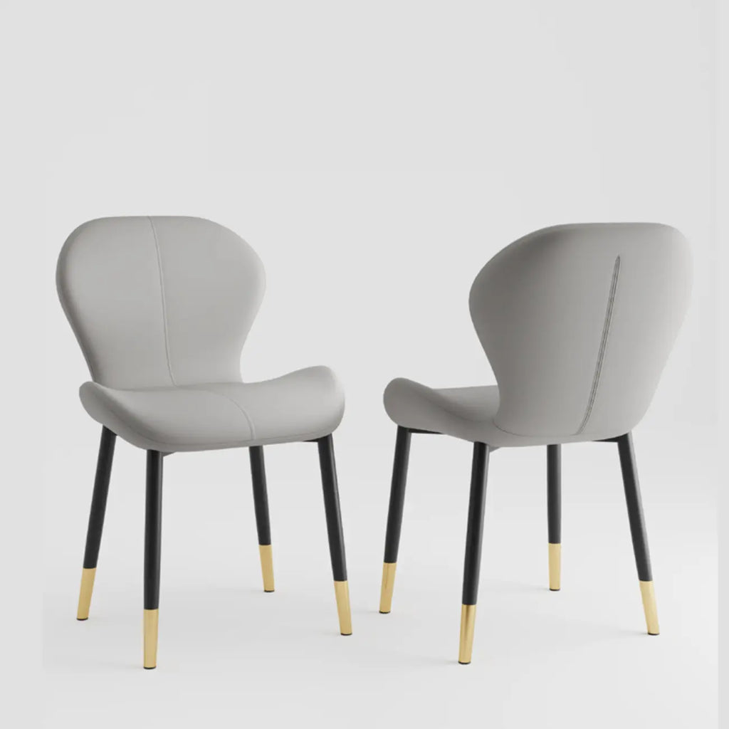 Modern Wingback Faux Leather Upholstered Dining Chair