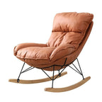 Cotton Upholstered Rocking Chair with Removable Cushions