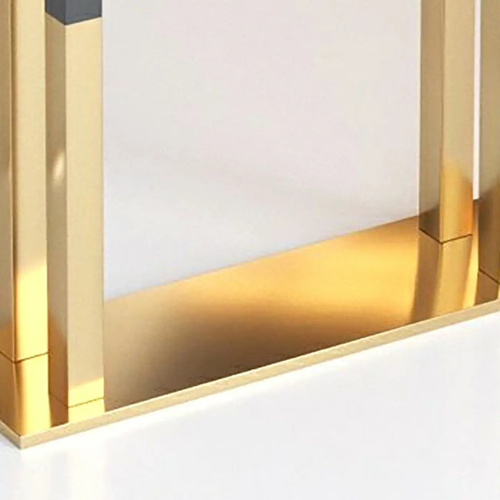 Luxury Black Metal Height Bar Table with Golden Legs for 8 People