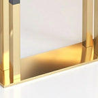 Luxury Black Metal Height Bar Table with Golden Legs for 8 People