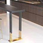 Luxury Black Metal Height Bar Table with Golden Legs for 8 People