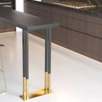 Luxury Black Metal Height Bar Table with Golden Legs for 8 People