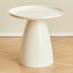 White Stylish Plastic Round End Table for Living Room