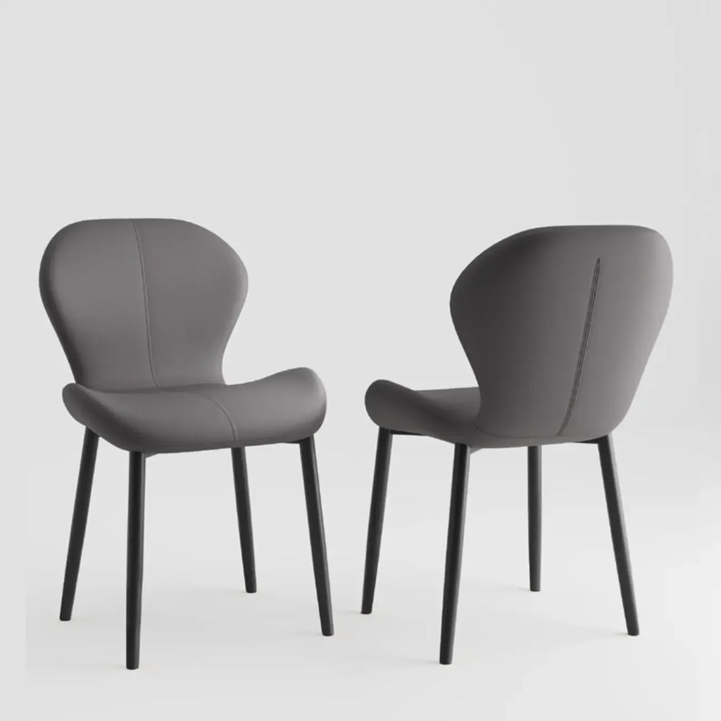 Modern Wingback Faux Leather Upholstered Dining Chair