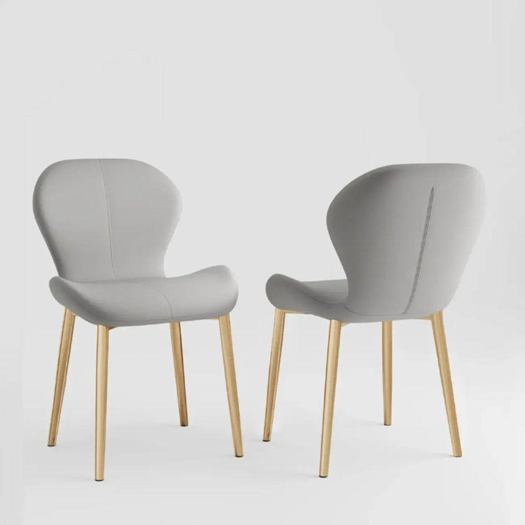 Modern Wingback Faux Leather Upholstered Dining Chair