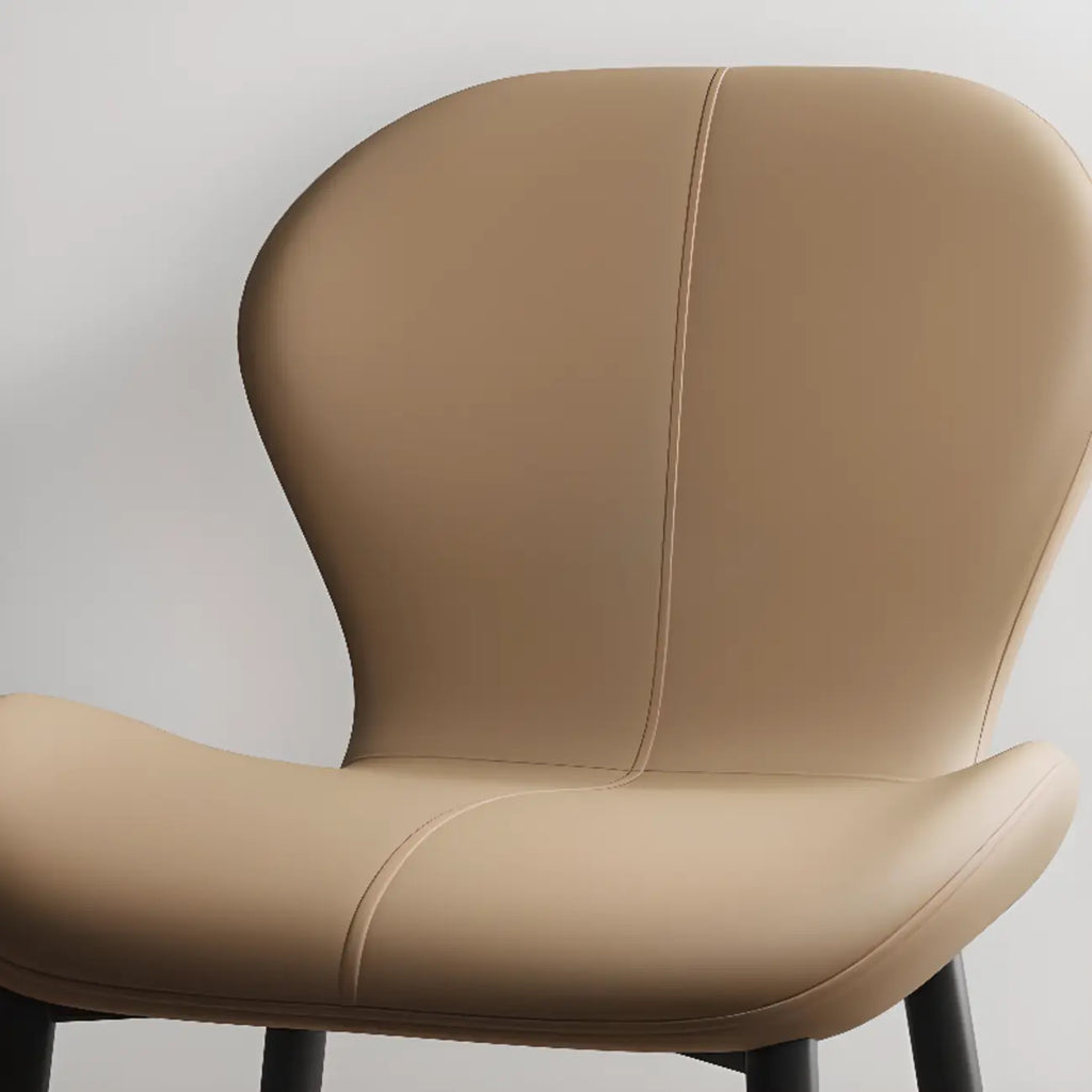 Modern Wingback Faux Leather Upholstered Dining Chair