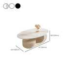 Modern White Stone Top Coffee Table with Scratch Resistant