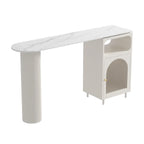 Modern White Bar Table for 2 with Double Pedestal for Living Room