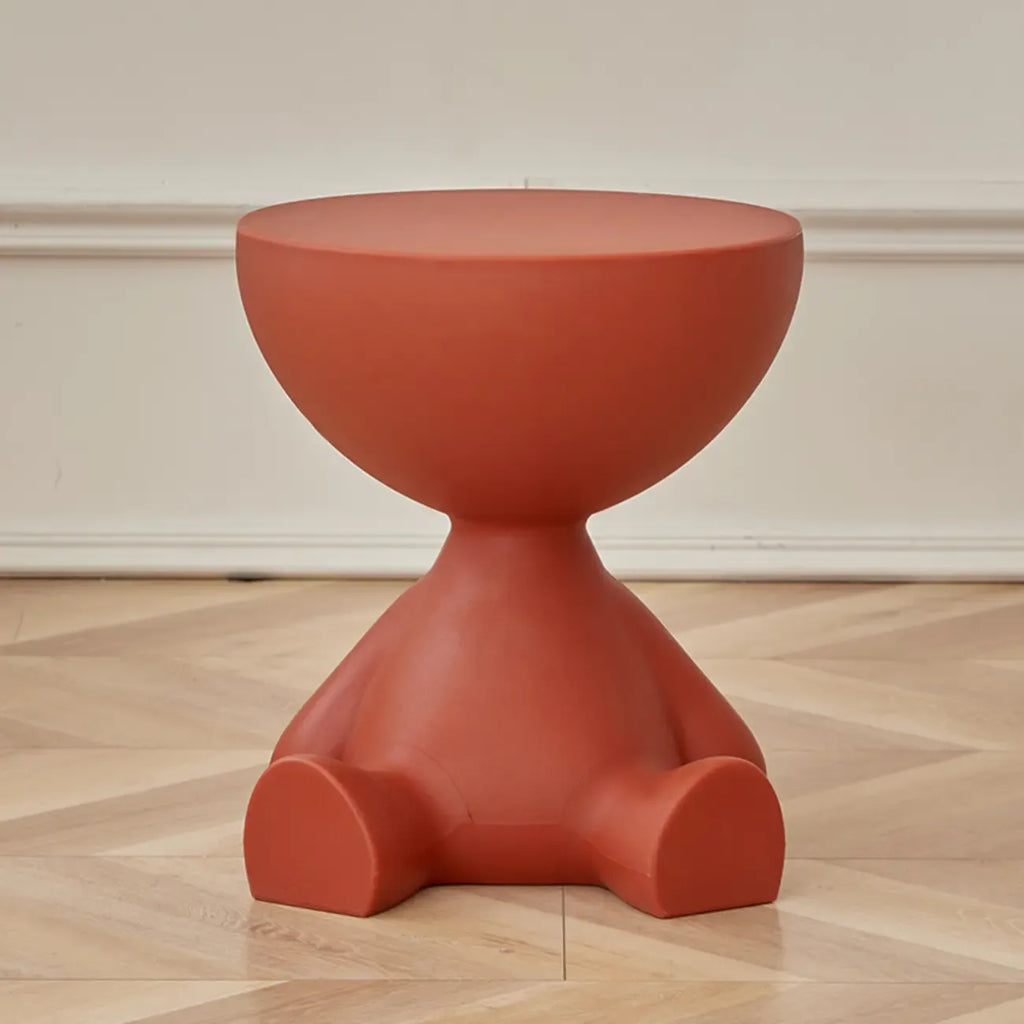 White Stylish Plastic Round End Table for Living Room