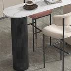 Modern White Bar Table for 2 with Double Pedestal for Living Room