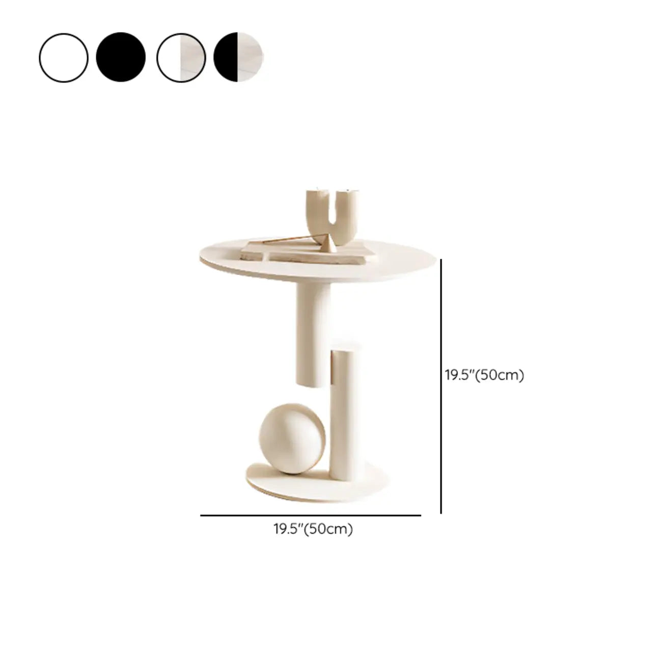 Modern White Stone Top Coffee Table with Scratch Resistant