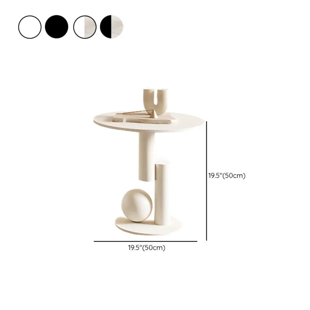 Modern White Stone Top Coffee Table with Scratch Resistant