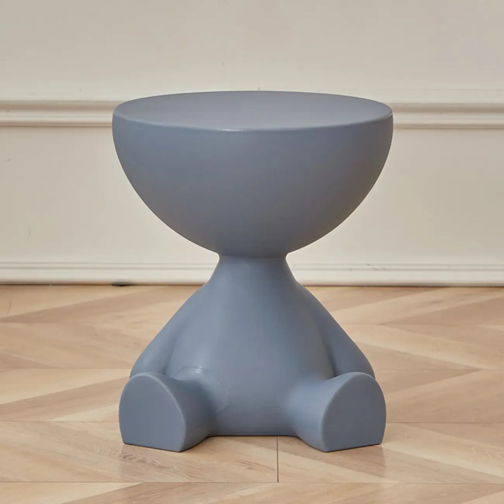 White Stylish Plastic Round End Table for Living Room