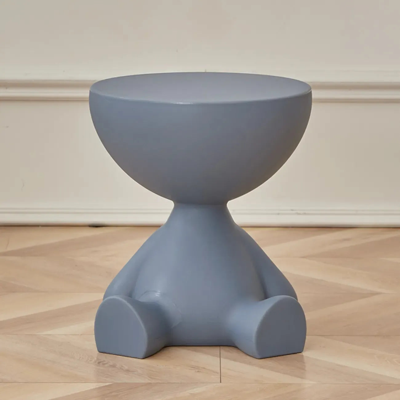 White Stylish Plastic Round End Table for Living Room