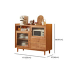 Adjustable Cherry Wood Floor Kitchen China Cabinet