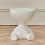 White Stylish Plastic Round End Table for Living Room