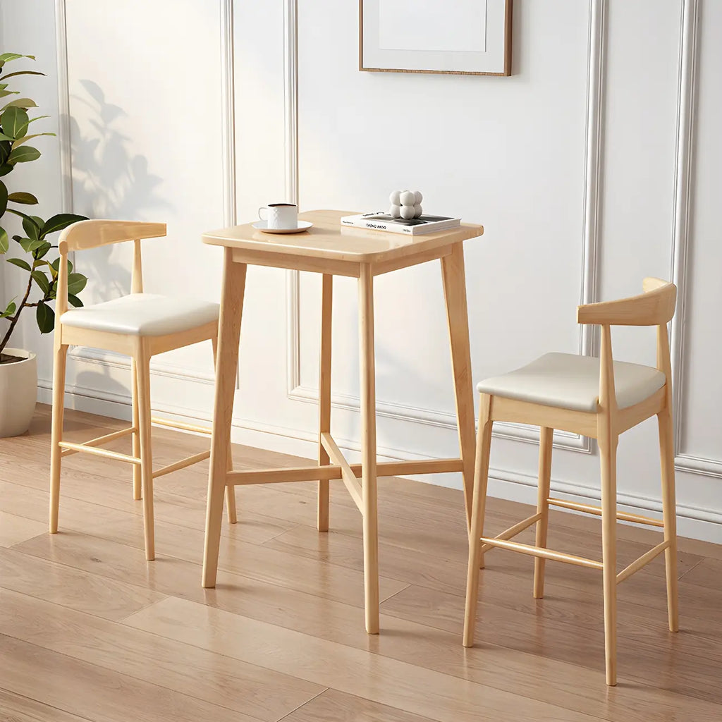 Modern Rubber Wood Square Bar Height Table