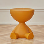 White Stylish Plastic Round End Table for Living Room