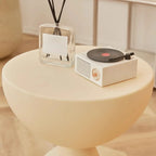White Stylish Plastic Round End Table for Living Room