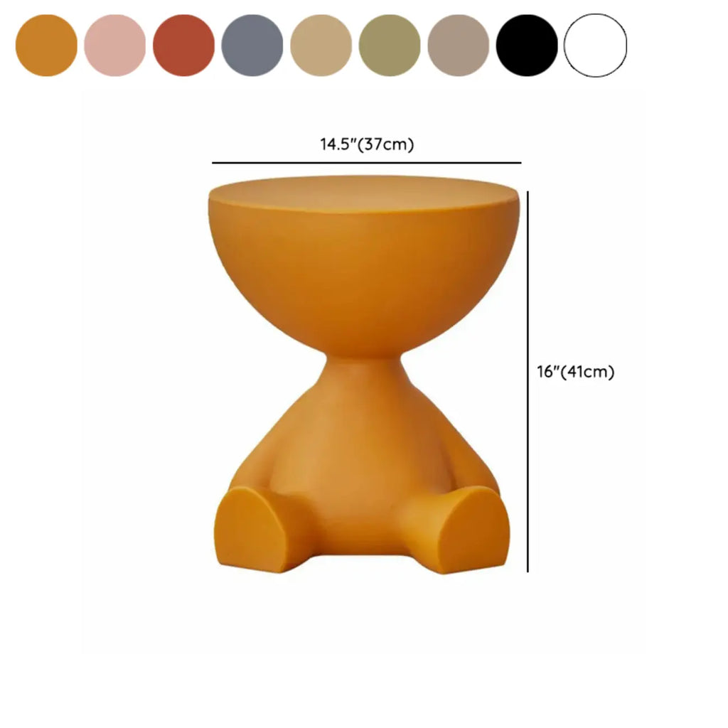 White Stylish Plastic Round End Table for Living Room
