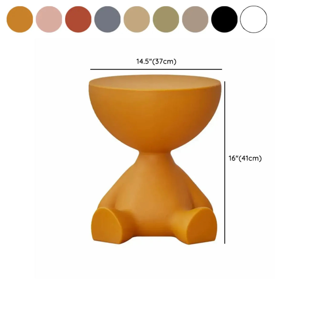 White Stylish Plastic Round End Table for Living Room