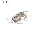 Modern Rectangular Marble Coffee Table Set with Drawers