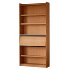 Adjustable Solid Wood Brown Display Cabinet with Light