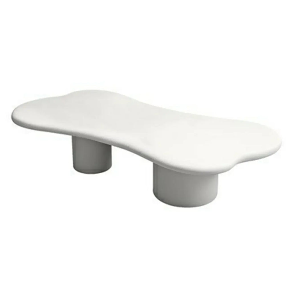 Modern Cream Oval Coffee Table with Minimalist Style