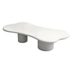 Modern Cream Oval Coffee Table with Minimalist Style