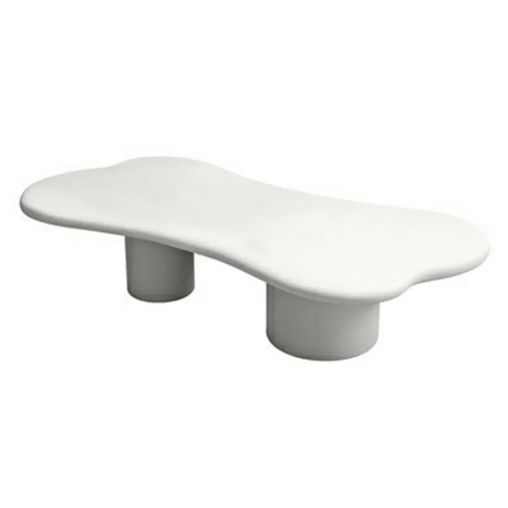 Modern Cream Oval Coffee Table with Minimalist Style