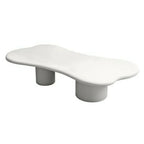 Modern Cream Oval Coffee Table with Minimalist Style