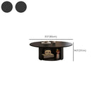 Modern Black Wooden Round Coffee Table Set for Indoor Use