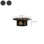 Modern Black Wooden Round Coffee Table Set for Indoor Use