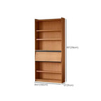 Adjustable Solid Wood Brown Display Cabinet with Light