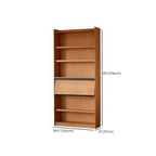 Adjustable Solid Wood Brown Display Cabinet with Light