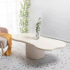 Modern Cream Oval Coffee Table with Minimalist Style