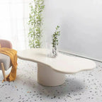 Modern Cream Oval Coffee Table with Minimalist Style