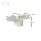 Modern Cream Oval Coffee Table with Minimalist Style