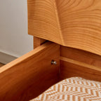 45H Vintage Square Textured Cherry Wood Chest with 5-Drawers