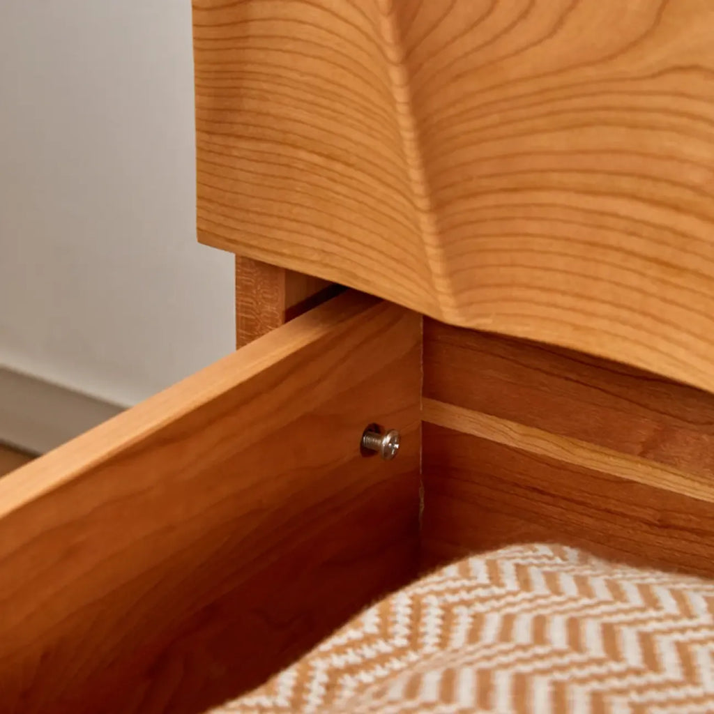 45H Vintage Square Textured Cherry Wood Chest with 5-Drawers