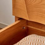 45H Vintage Square Textured Cherry Wood Chest with 5-Drawers