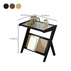 Glass Top Side Table with Magazine Rack for Living Room