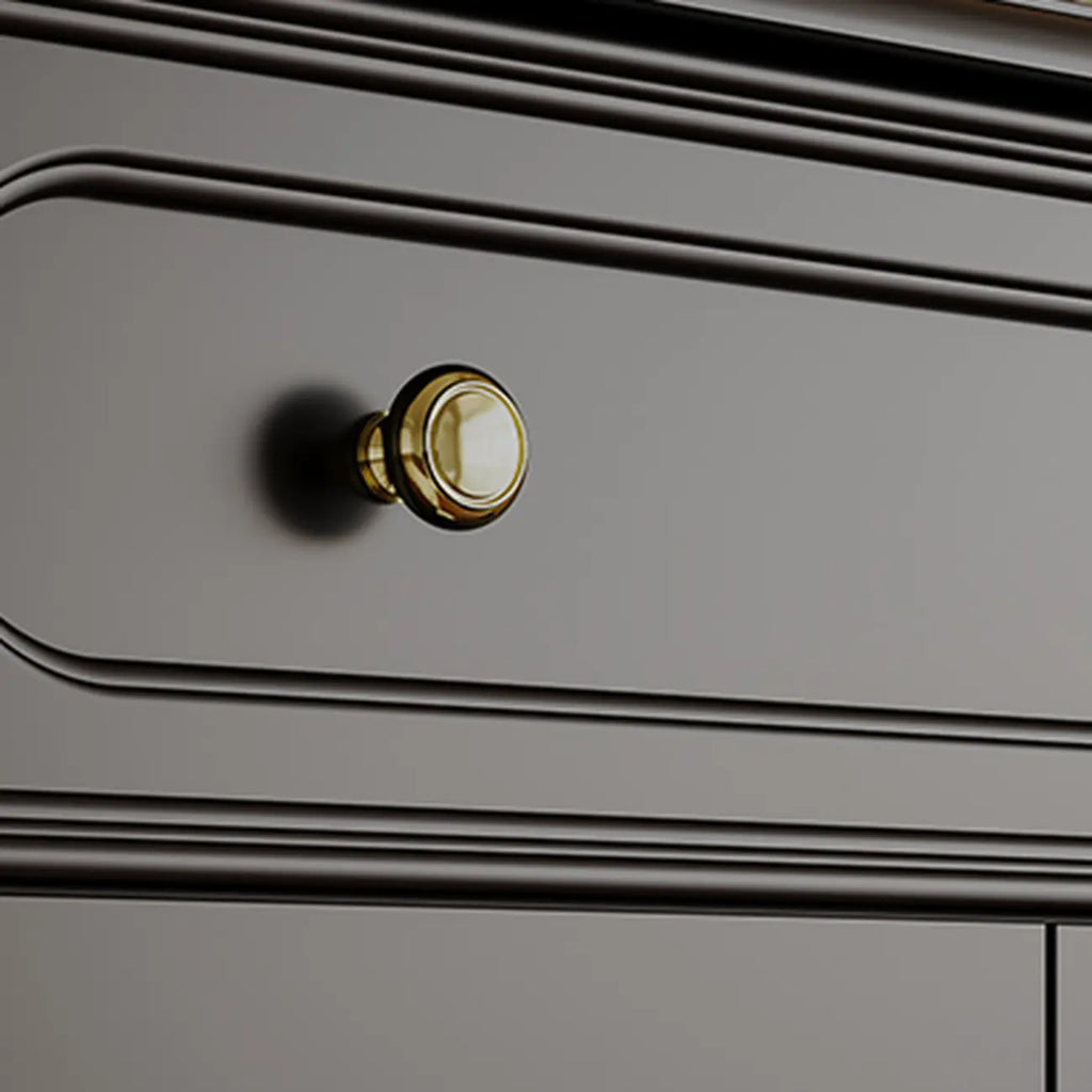 Black Wood Floor Countertop China Cabinet with Storage