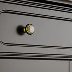 Black Wood Floor Countertop China Cabinet with Storage