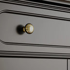 Black Wood Floor Countertop China Cabinet with Storage