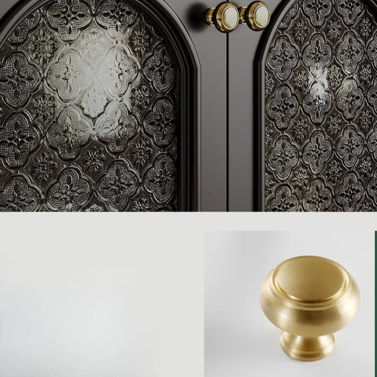 Black Wood Floor Countertop China Cabinet with Storage