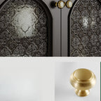 Black Wood Floor Countertop China Cabinet with Storage